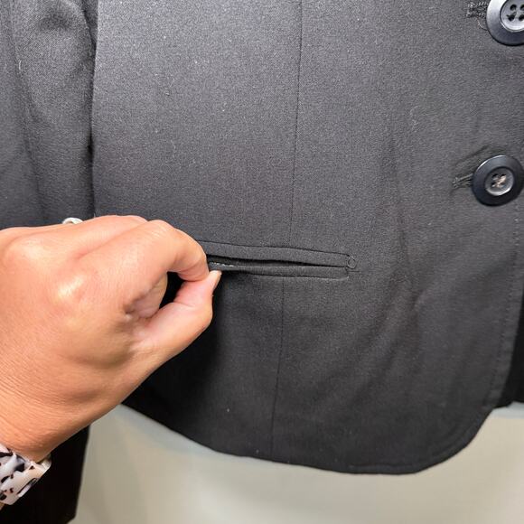 AGB Women's Button Front Blazer Jacket Black Size 14 - Picture 3 of 7